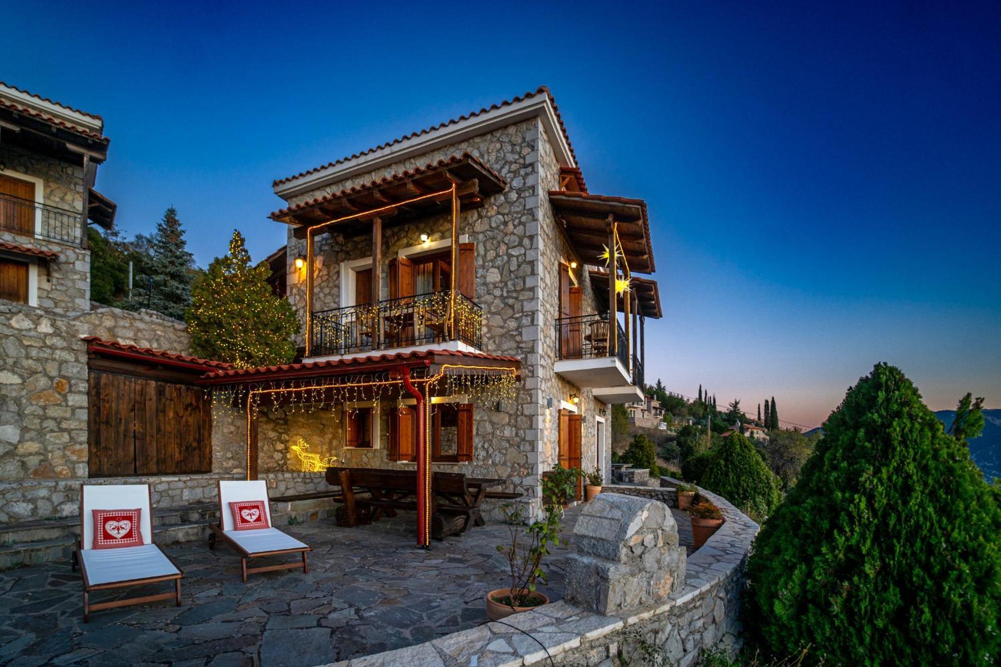 Rock Dandy Deluxe Chalet In Arachova - Delphi, Sauna, Prv Parking, Amazing View Екстер'єр фото